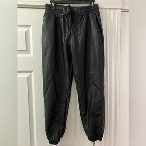 Dance & Marvel Women’s Black Faux Leather Jogger Pants